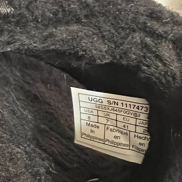 UGG Men’s Fluff Slippers Black Size 8 – Cozy Plush Open-Toe House Shoes - Picture 4 of 8